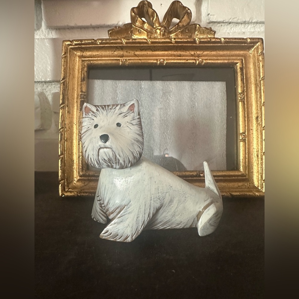 West highland White Dog Figurine signed by artist